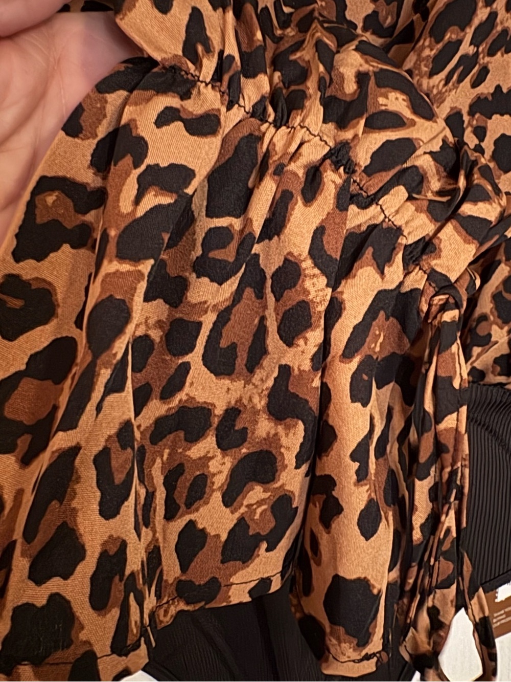 NWT Leopard Print Long Sleeve One-Piece Bodysuit - Brown/Black - Picture 7 of 8